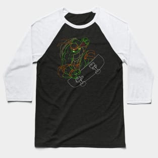 Neon 90's Ninja Turtle Michelangelo Baseball T-Shirt